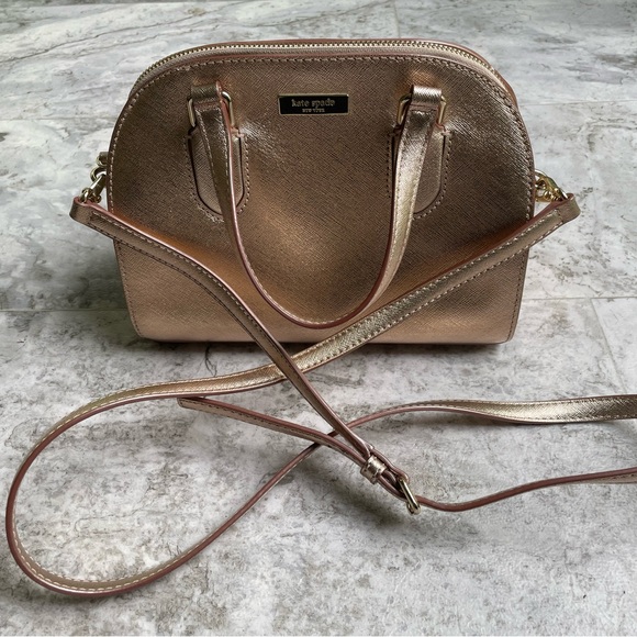 Kate Spade ✨ Laurel Way Mini Reiley Genuine Leather Crossbody Bag - Rose Gold - Picture 3 of 12